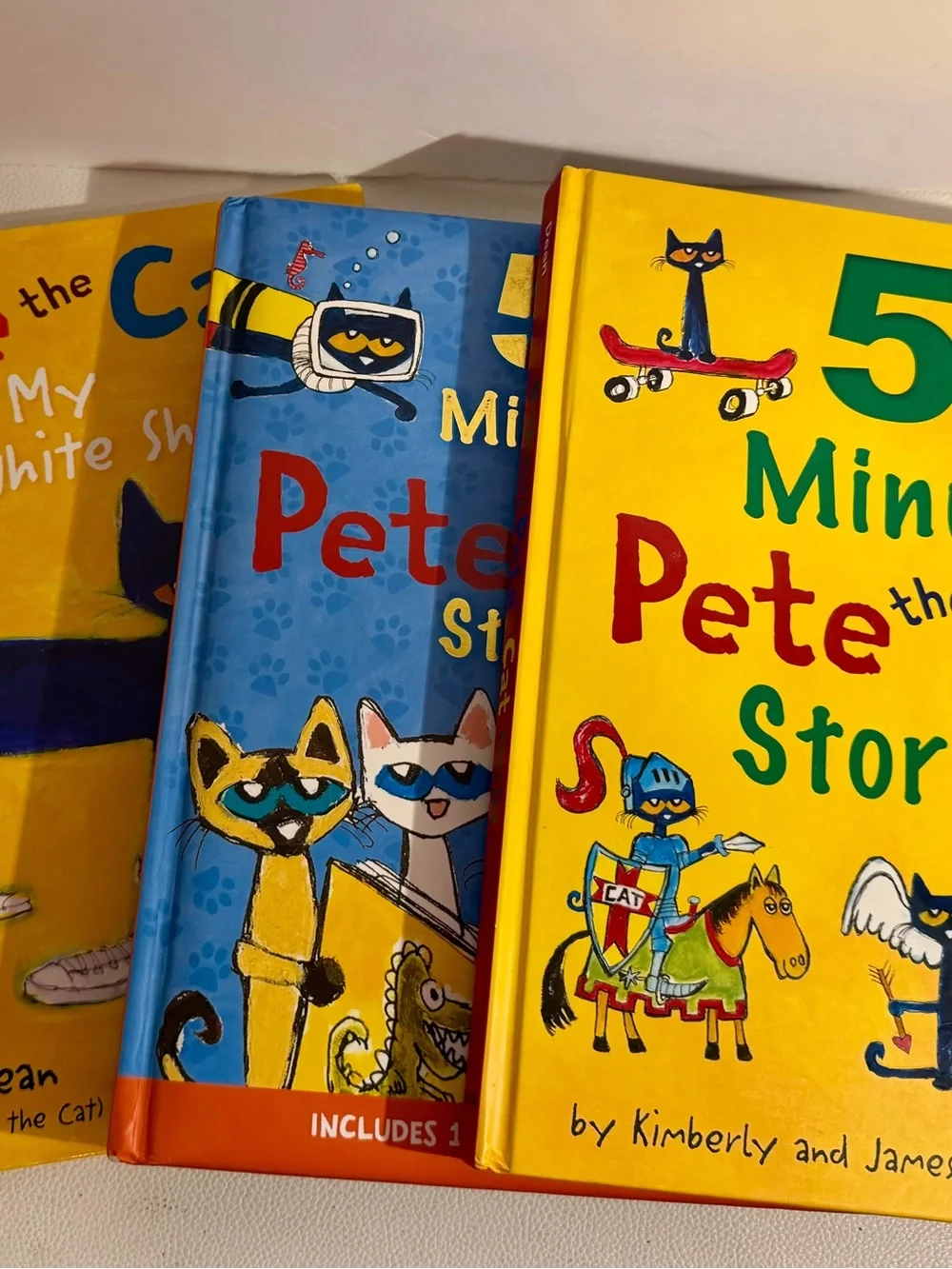 Pete the Cat 3 Hardcover Book Lot 5-Minute Stories I Love My White Shoes Kids